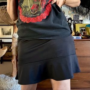 antigua black poly / spandex tennis / golf skirt / sz med & lrg